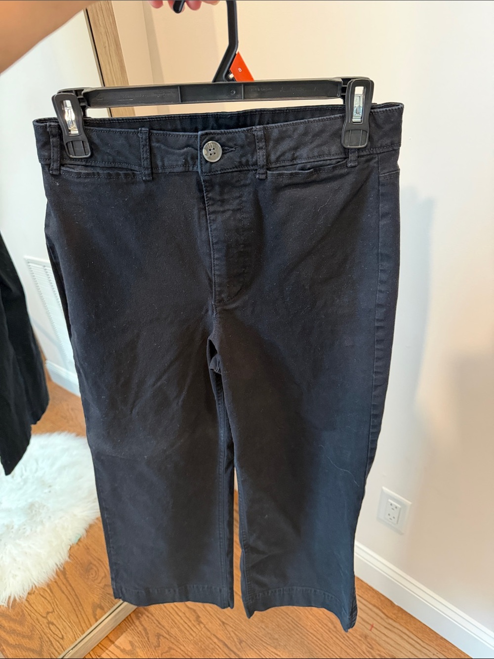 Black Women's high rise wide leg pants